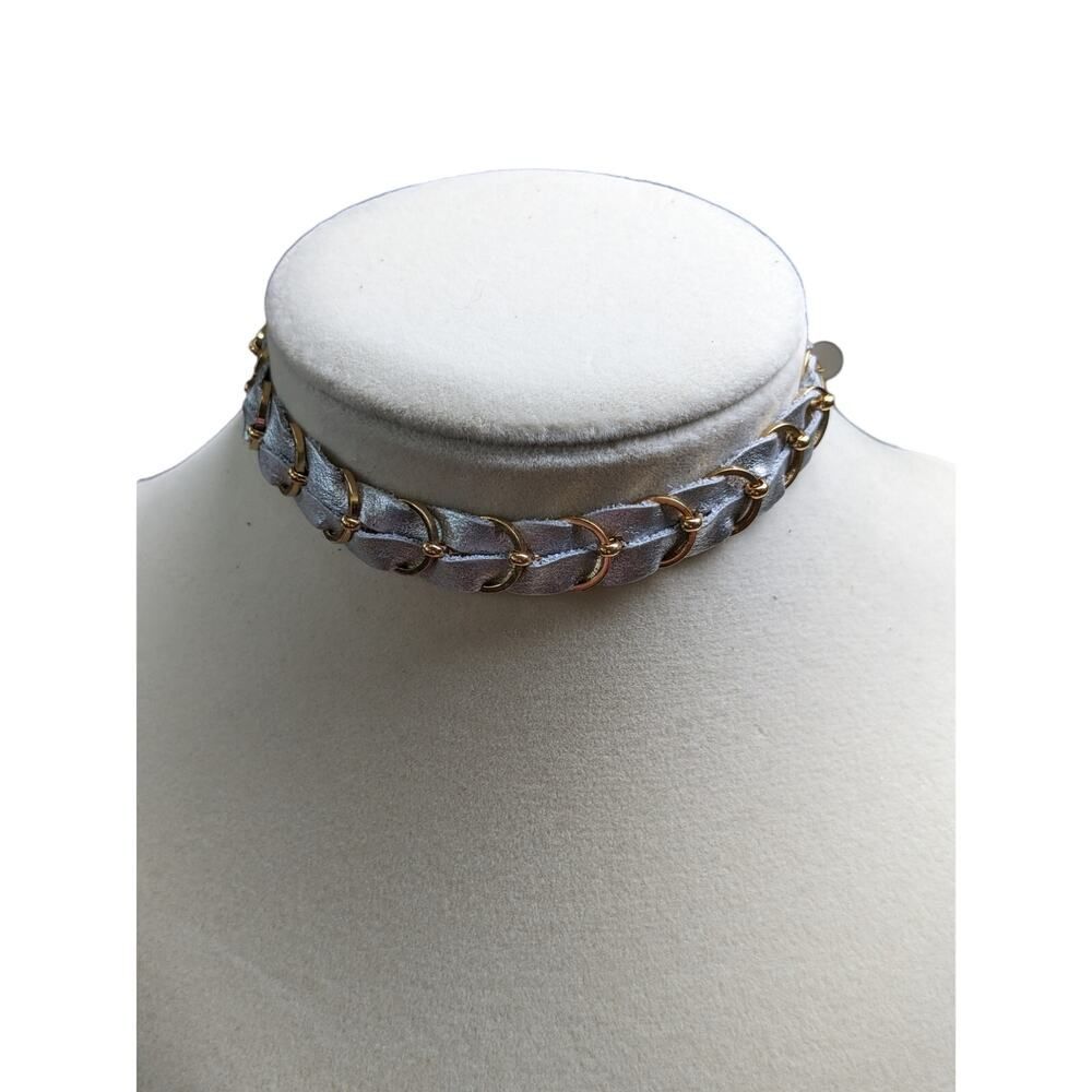Ettika‎ NWT Anklet light blue and gold leather